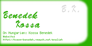 benedek kossa business card